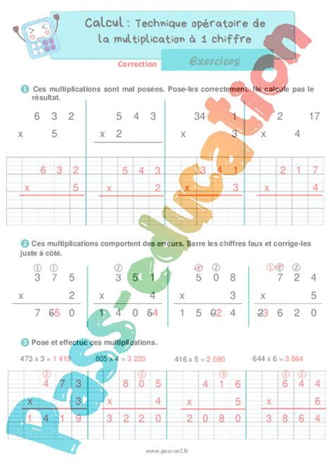 multiplucation|multiplication à 1 chiffre.